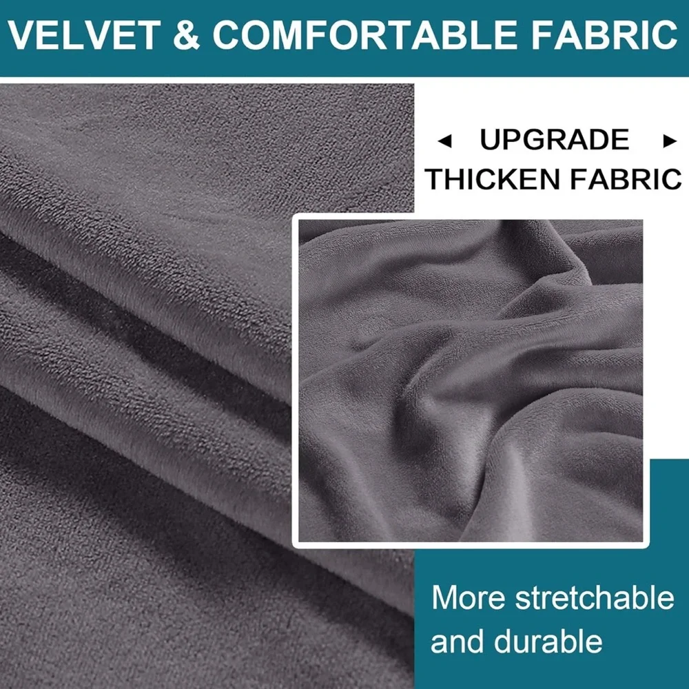EUC Gray “Seat Covers” Velvet for High Back Chair One set of covers for 2 chairs